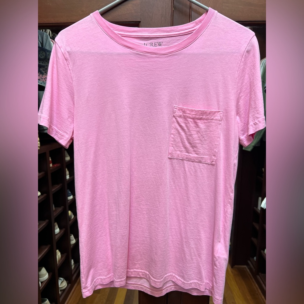 J. Crew Pink XS Pocket T-Shirt